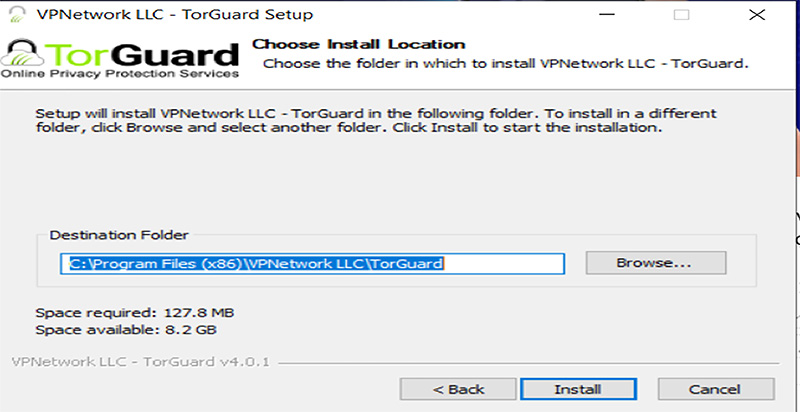 Anh em nhấn Install để bắt đầu cài đặt Torguard